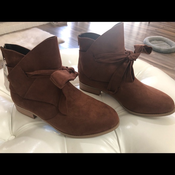 Brown bow booties 12W - Picture 2 of 5